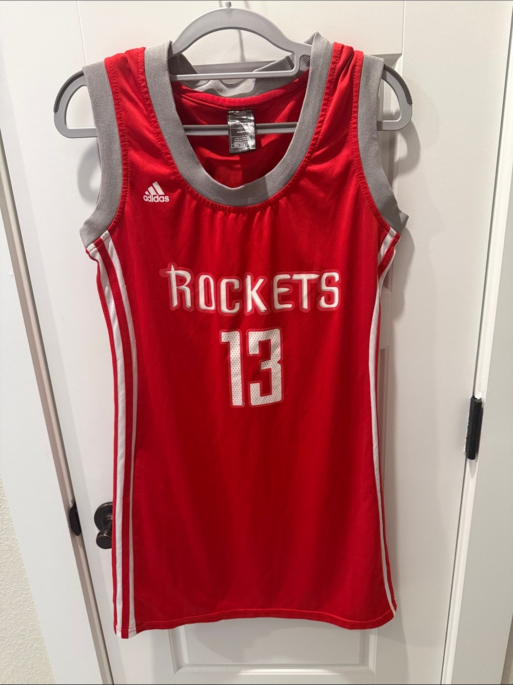 adidas Red Rockets #13 Basketball Jersey with Gray Trim